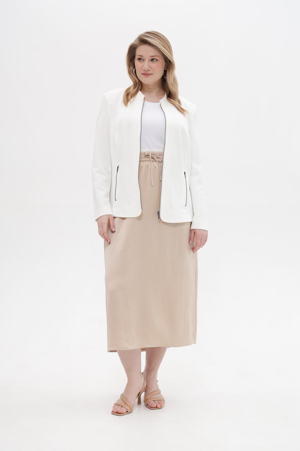 Жакет Lebek с молнией молочный