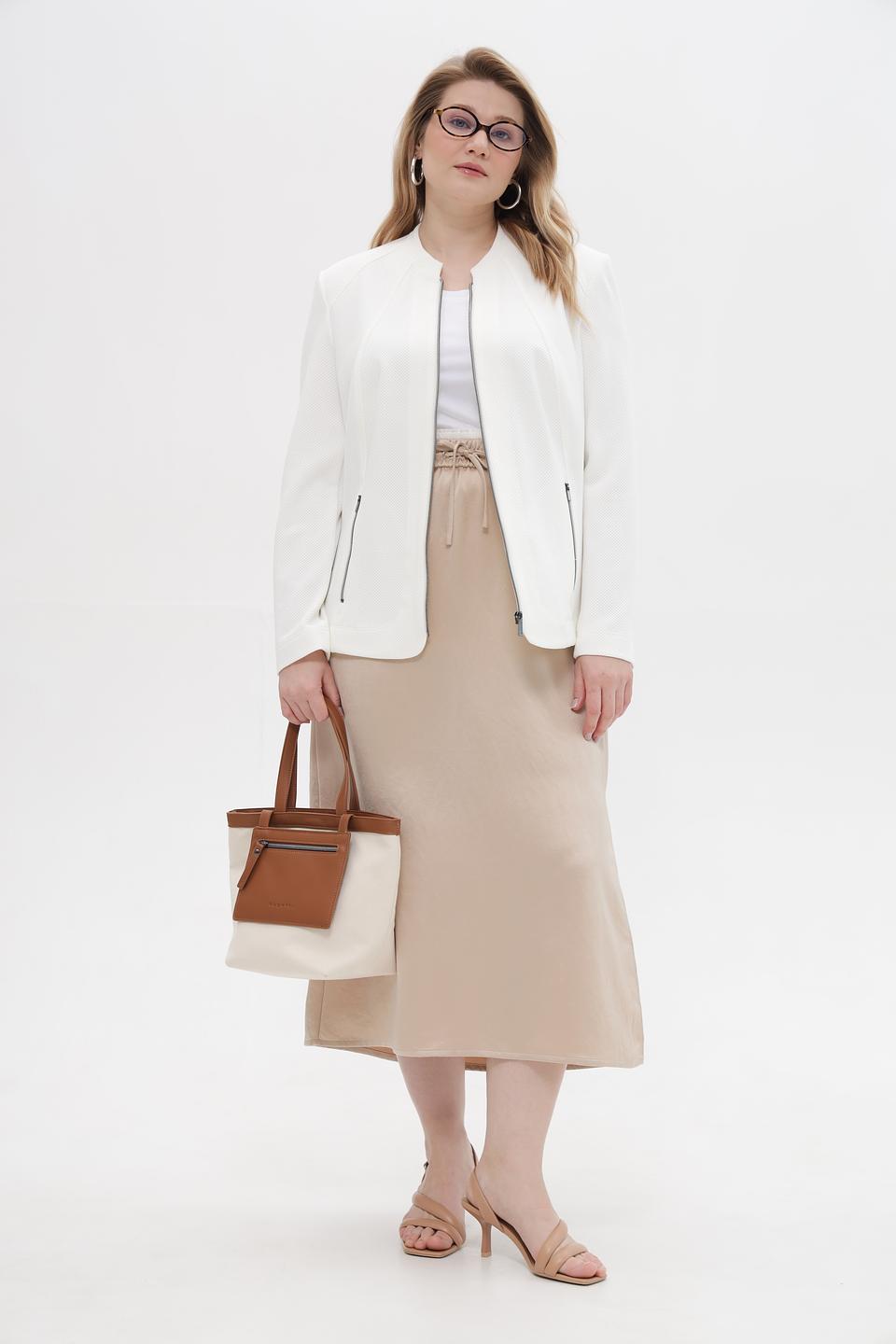 Жакет Lebek с молнией молочный