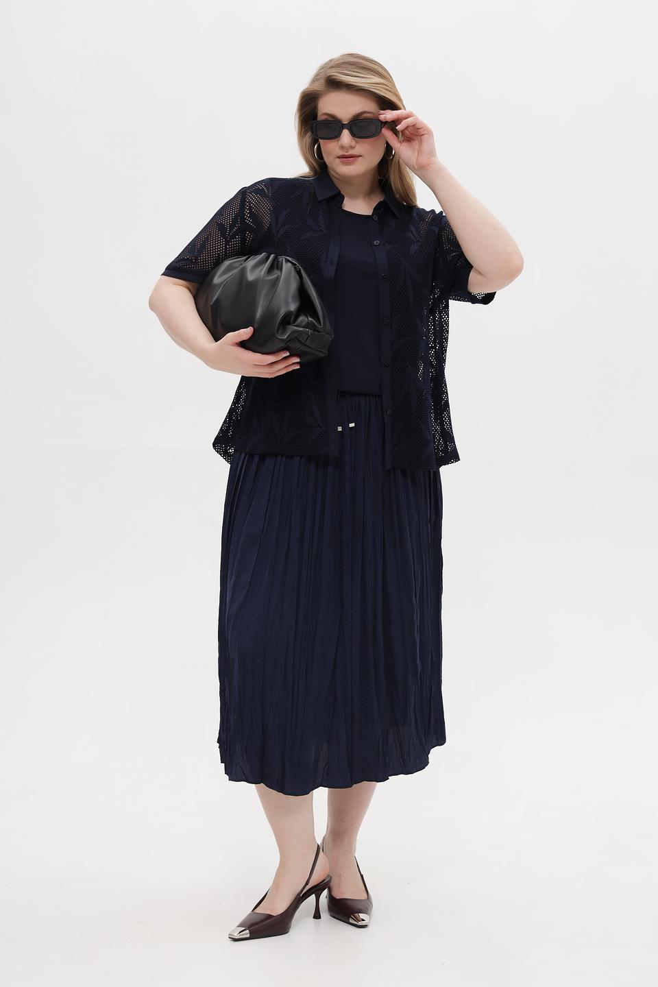 Юбка Rabe collection плиссированная тёмно-синяя