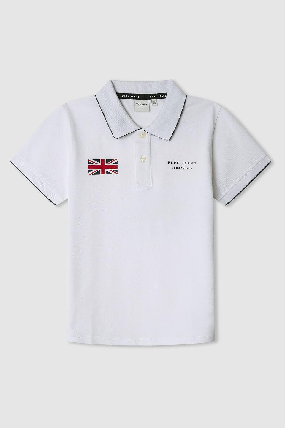 Поло Pepe Jeans London белый с флагом