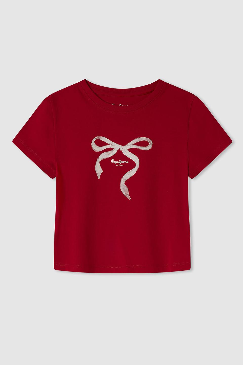 Футболка Pepe Jeans London дев. с бантом красный
