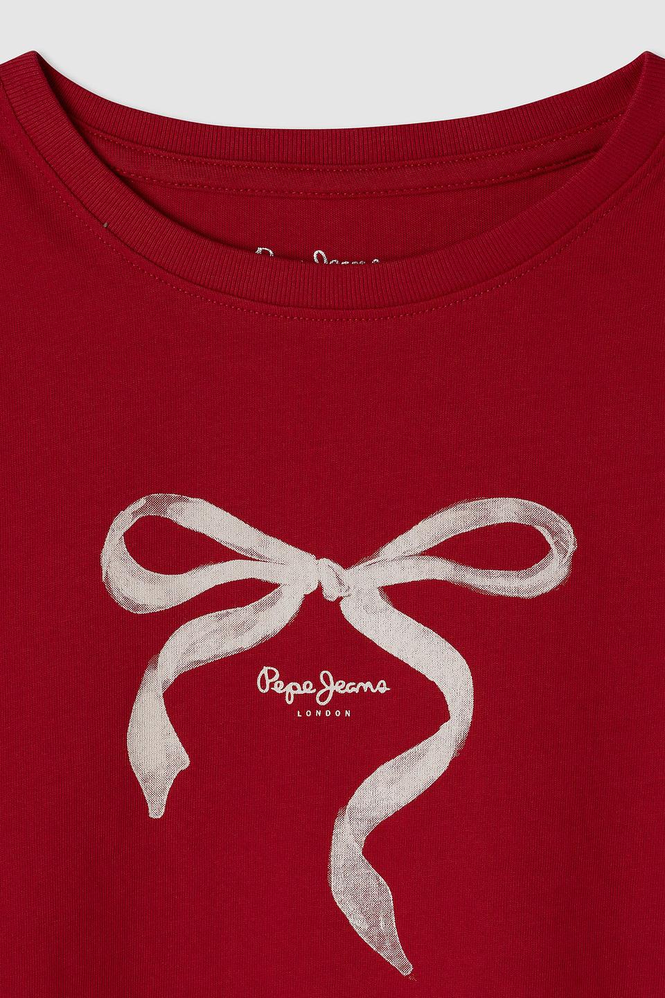 Футболка Pepe Jeans London дев. с бантом красный