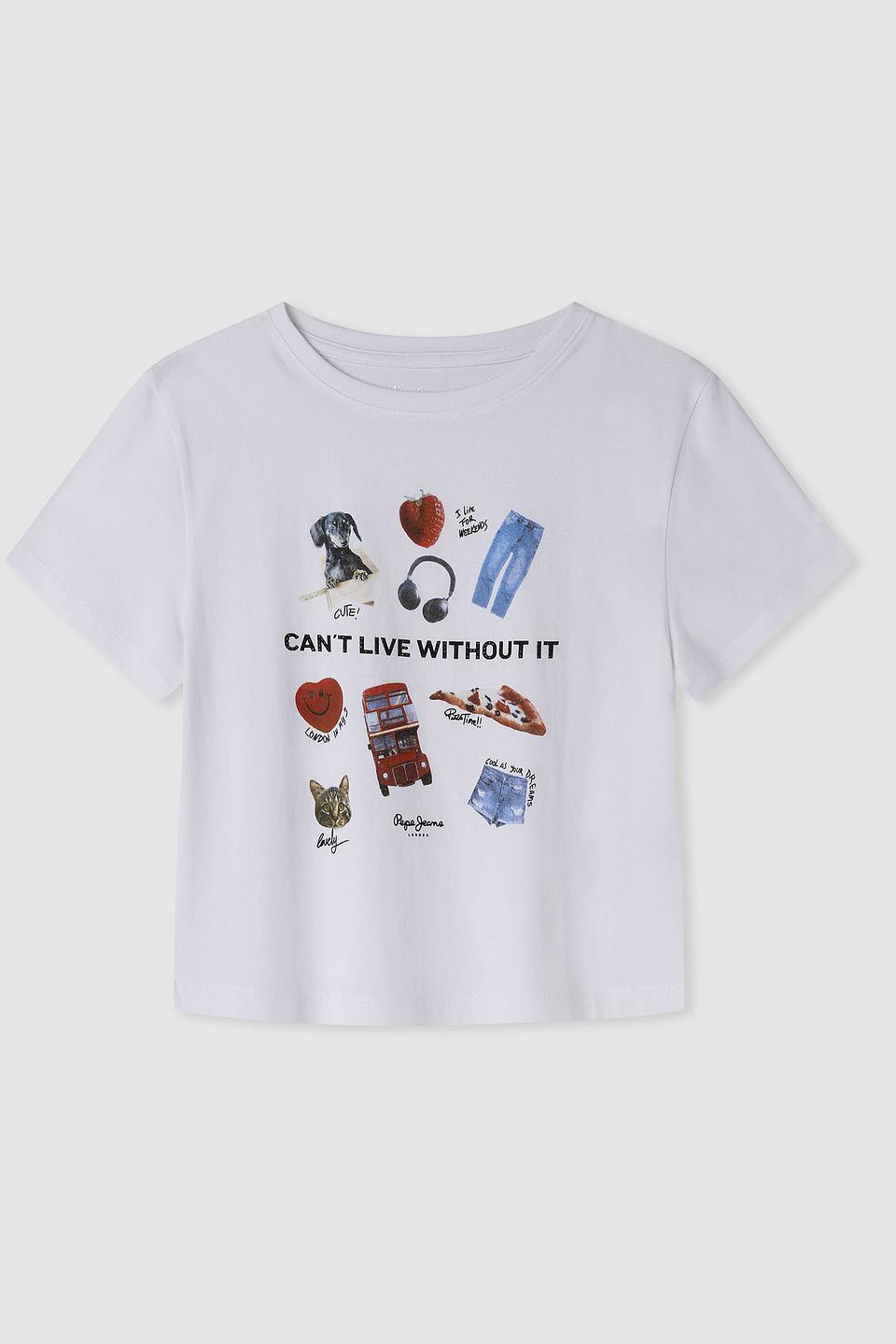 Футболка Pepe Jeans London дев. с принтом белый