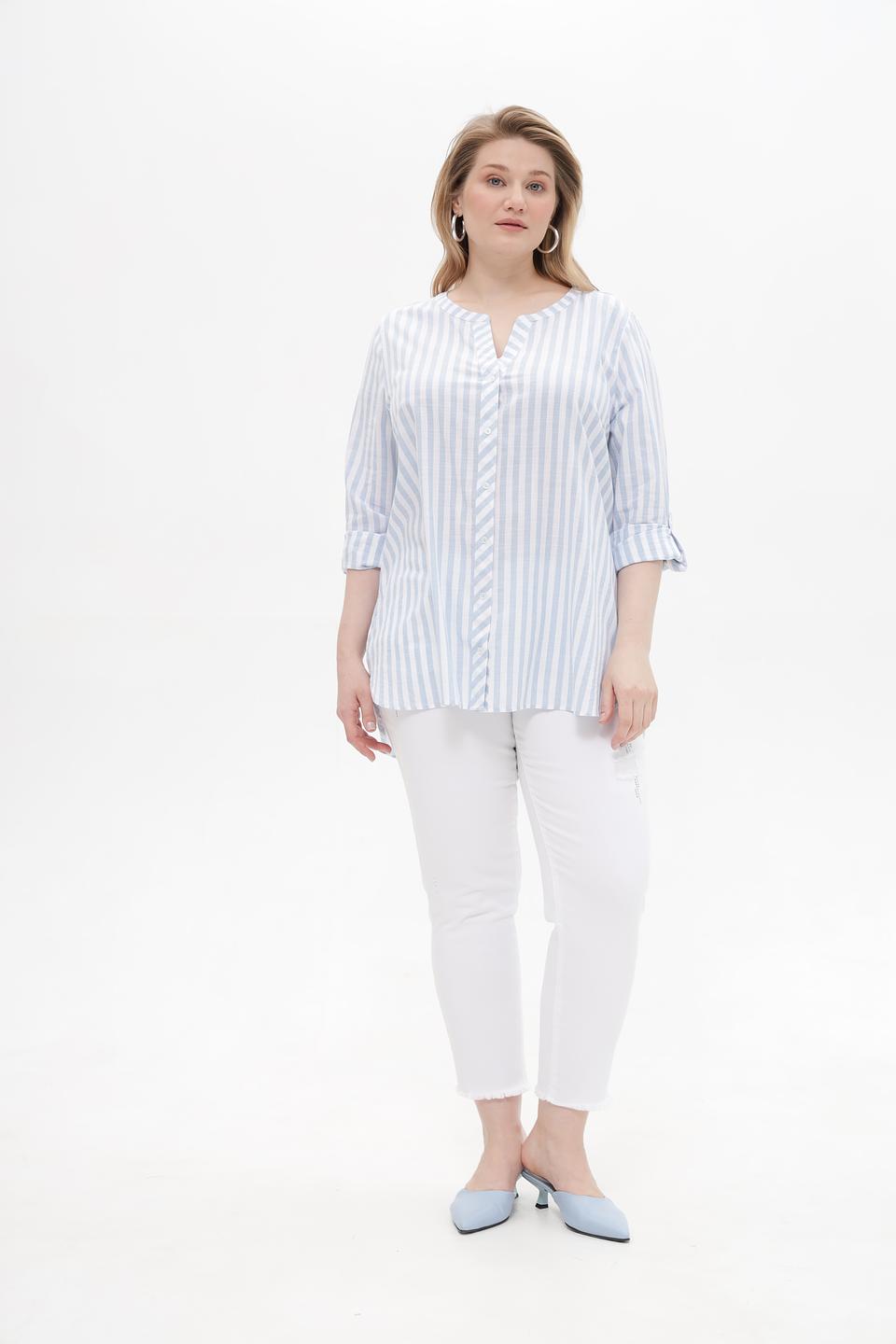 Блуза Via Appia в полоску голубую