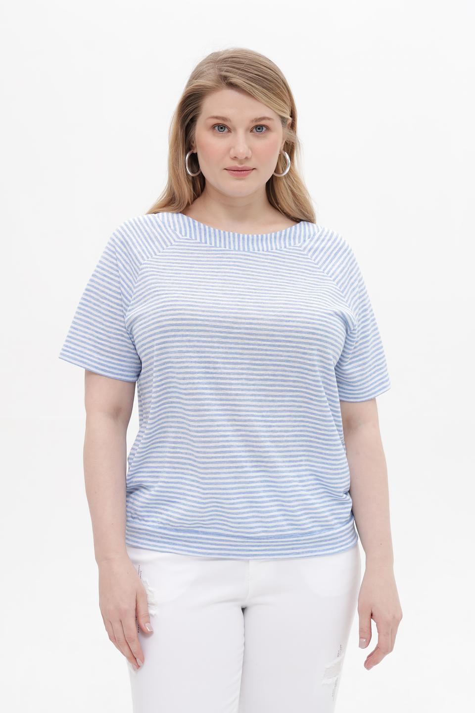 Футболка Rabe collection в полоску голубую