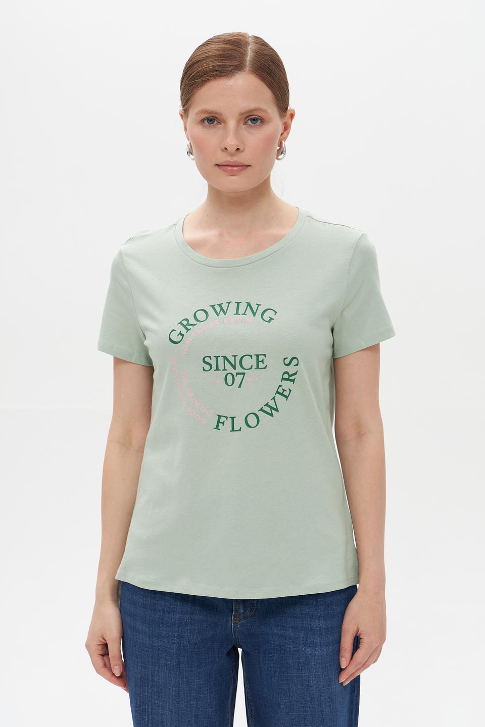 Футболка Tom Tailor мятная с принтом