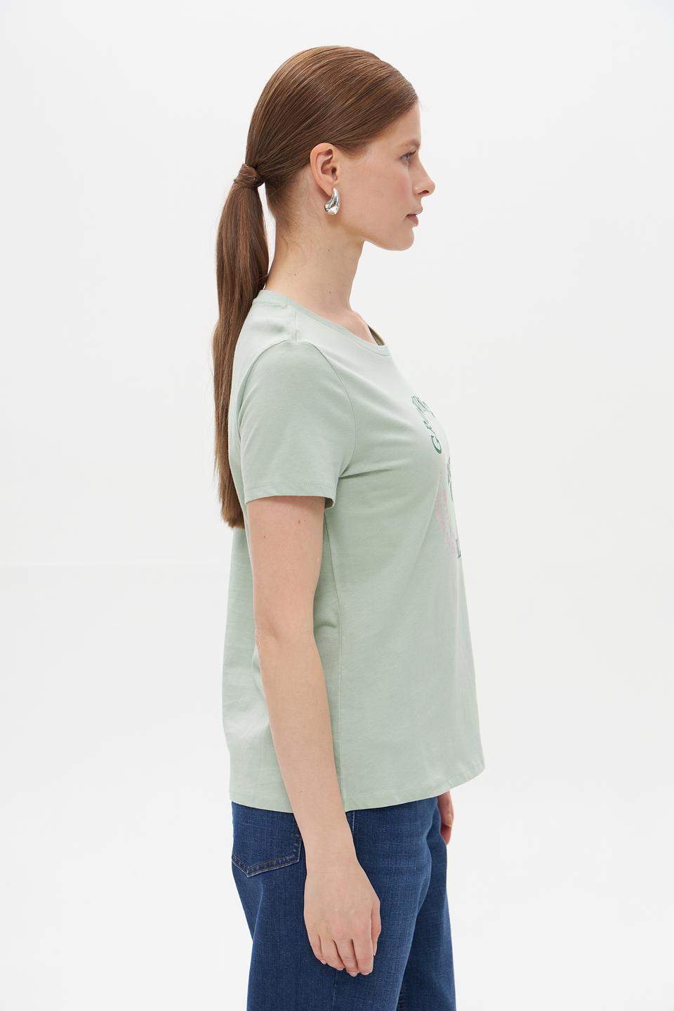 Футболка Tom Tailor мятная с принтом