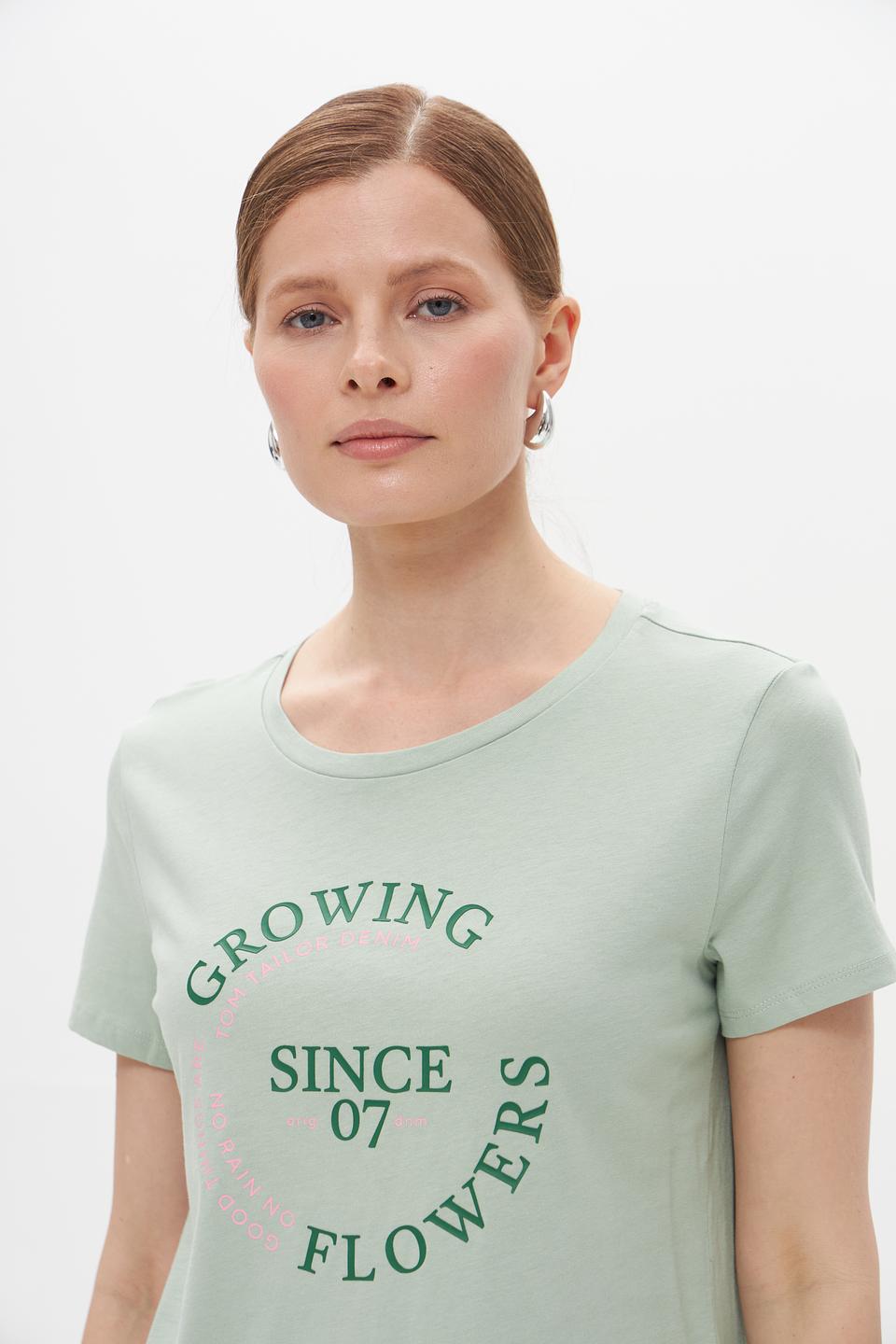 Футболка Tom Tailor мятная с принтом