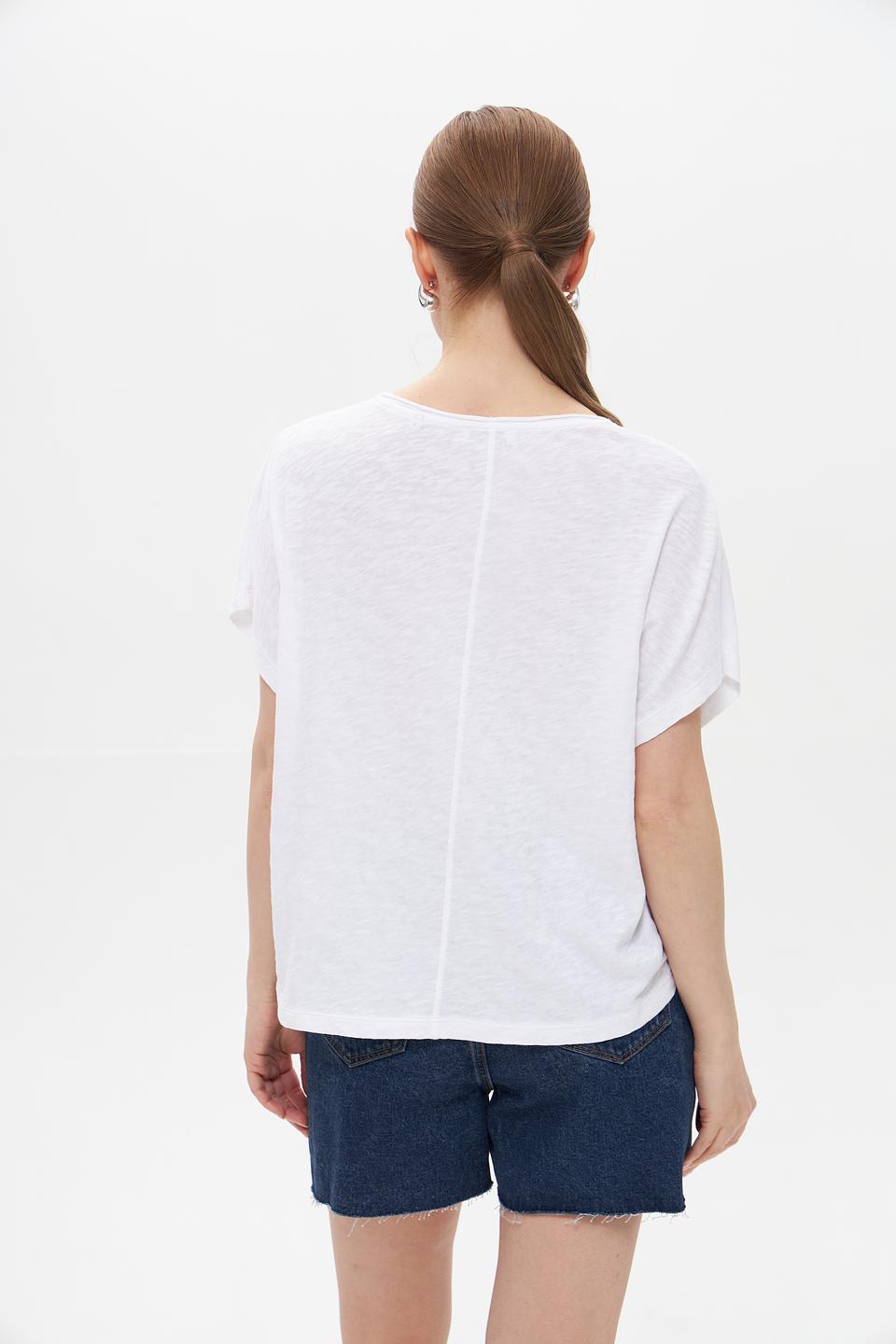 Футболка Marc O Polo женская белая V-образный вырез