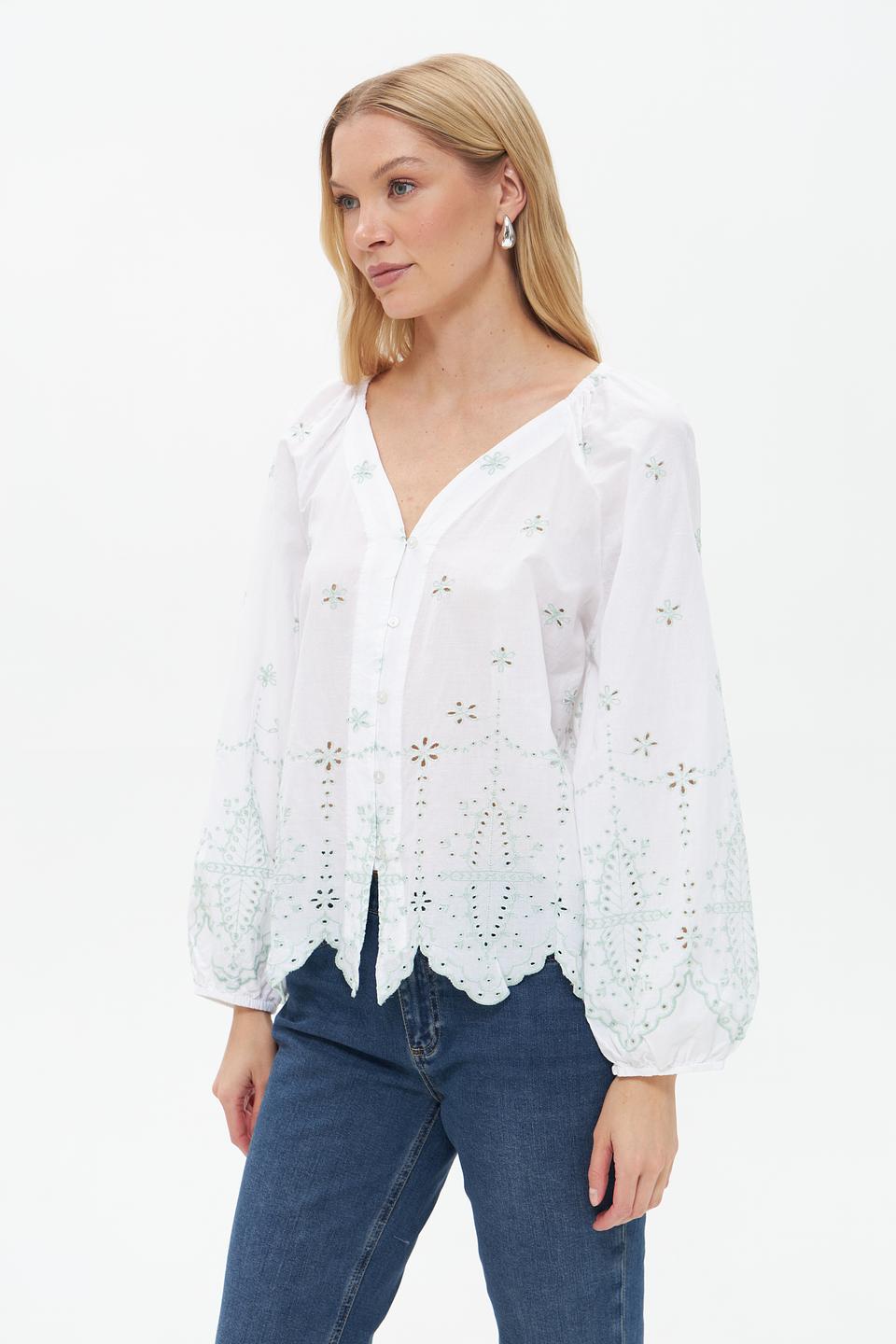 Блузка Broadway с вышивкой белый