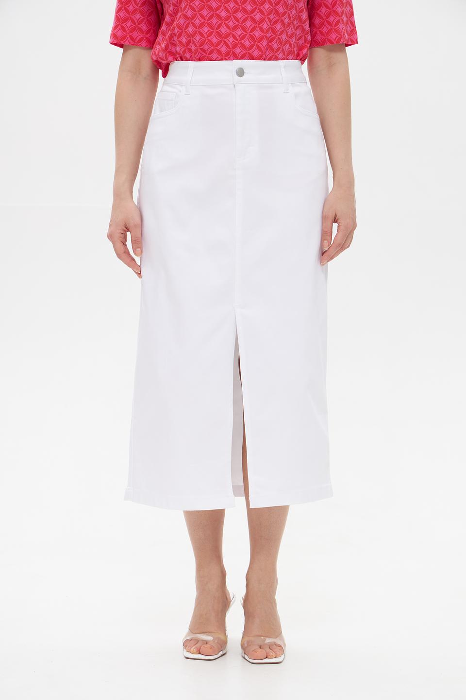 Юбка Gollehaug белая с разрезом