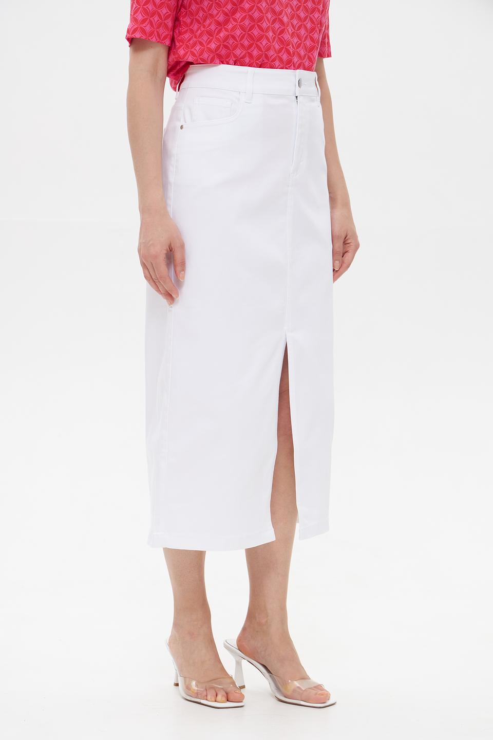 Юбка Gollehaug белая с разрезом