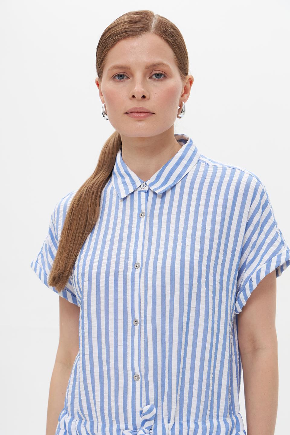 Платье Time Zone в полоску голубую