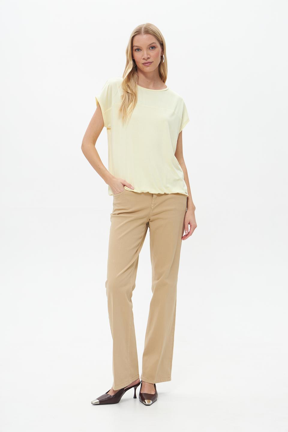 Блуза Betty and Co с коротким рукавом бледно-жёлтая