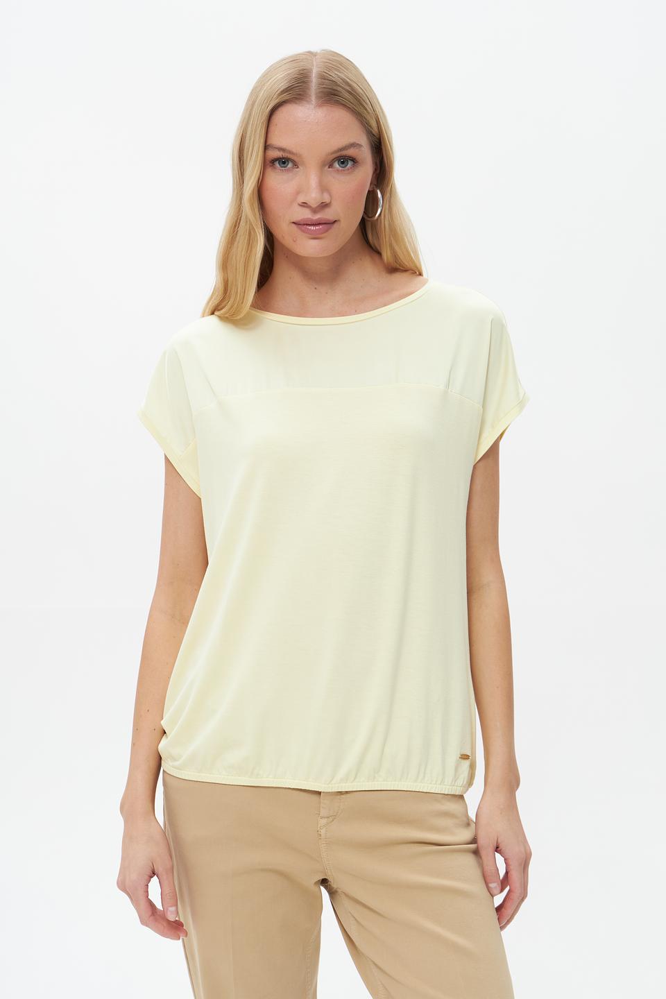 Блуза Betty and Co с коротким рукавом бледно-жёлтая