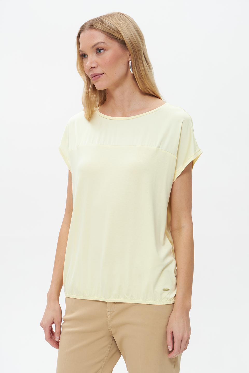 Блуза Betty and Co с коротким рукавом бледно-жёлтая