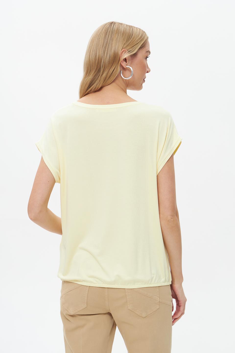 Блуза Betty and Co с коротким рукавом бледно-жёлтая