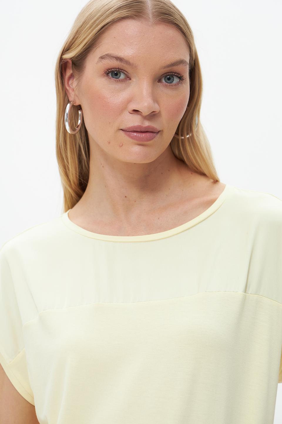 Блуза Betty and Co с коротким рукавом бледно-жёлтая