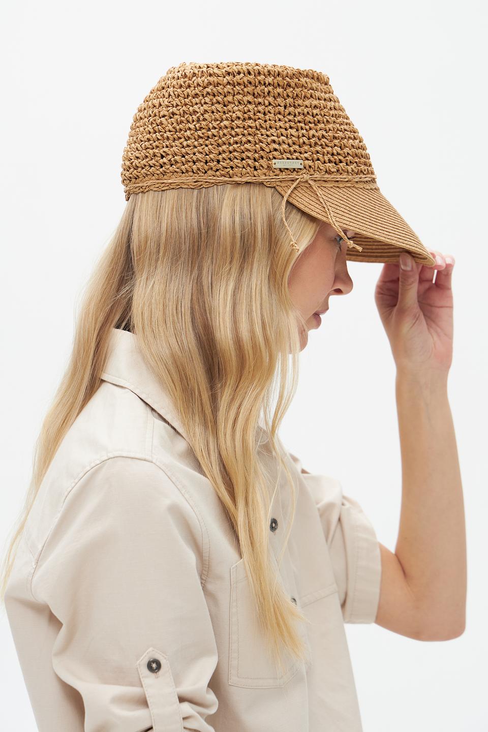 Бейсболка Seeberger плетеная бежевая