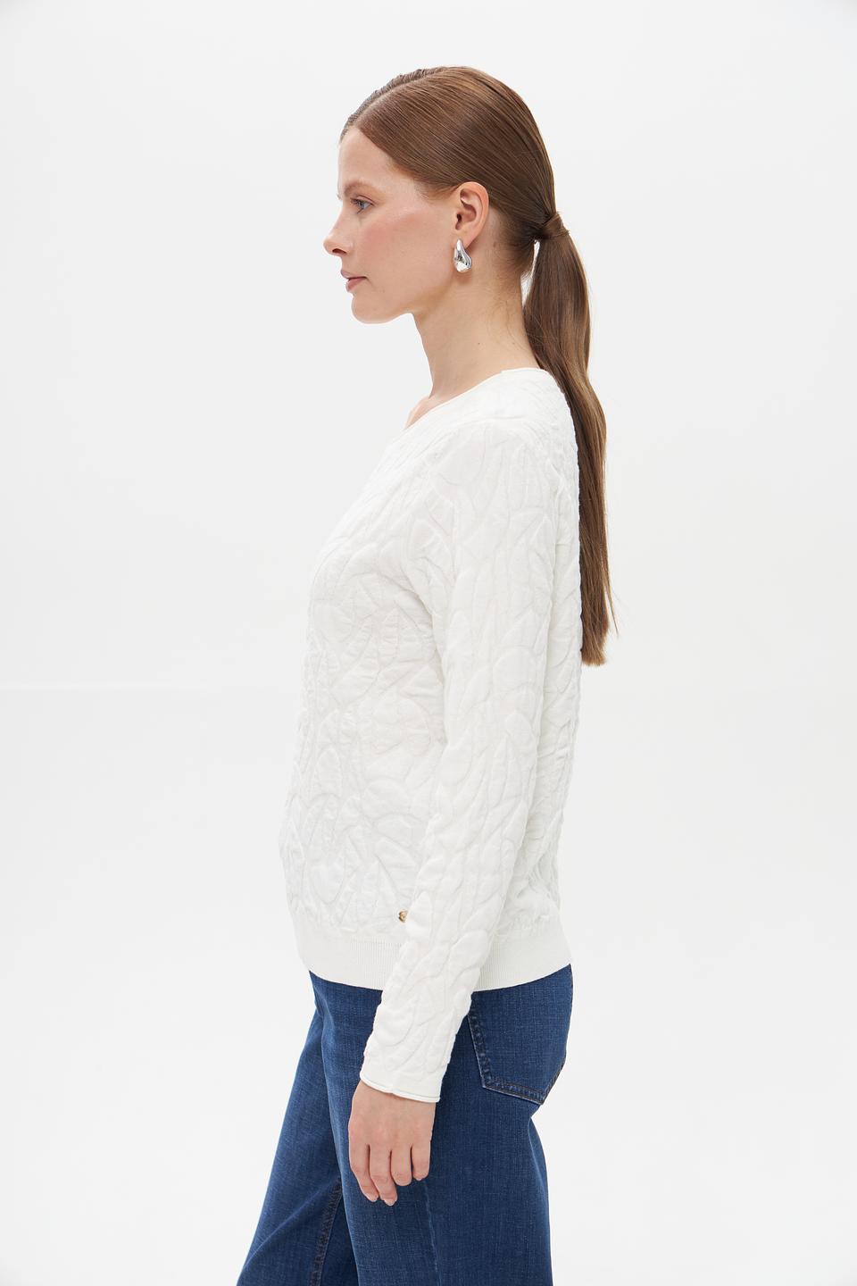 Пуловер Betty and Co стеганый молочный