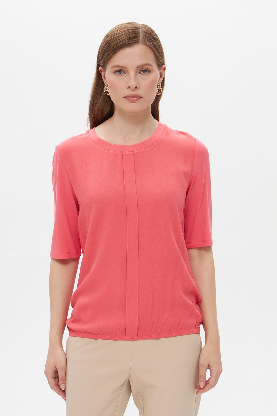 Блуза Lebek коралловая с защипами