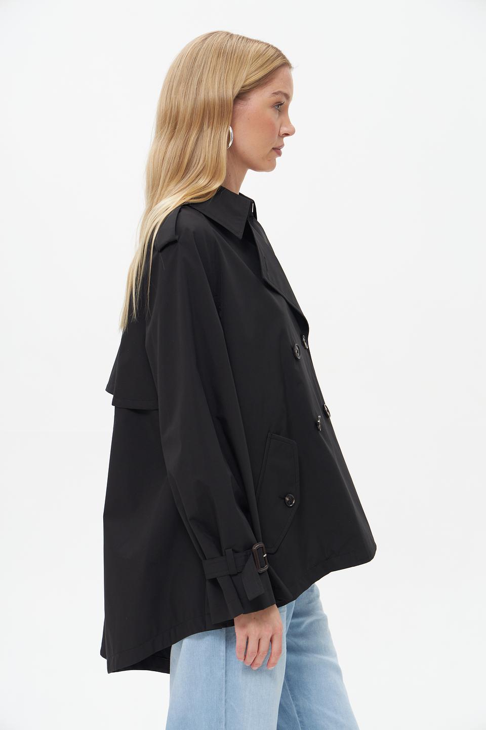 Плащ White Label черный оверсайз