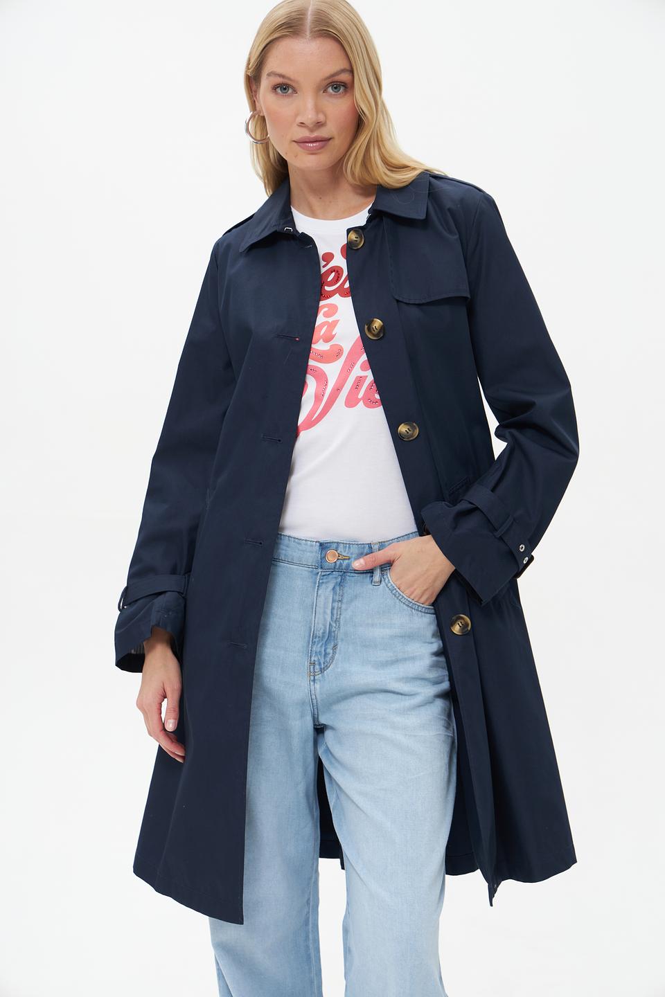 Плащ White Label тёмно-синий