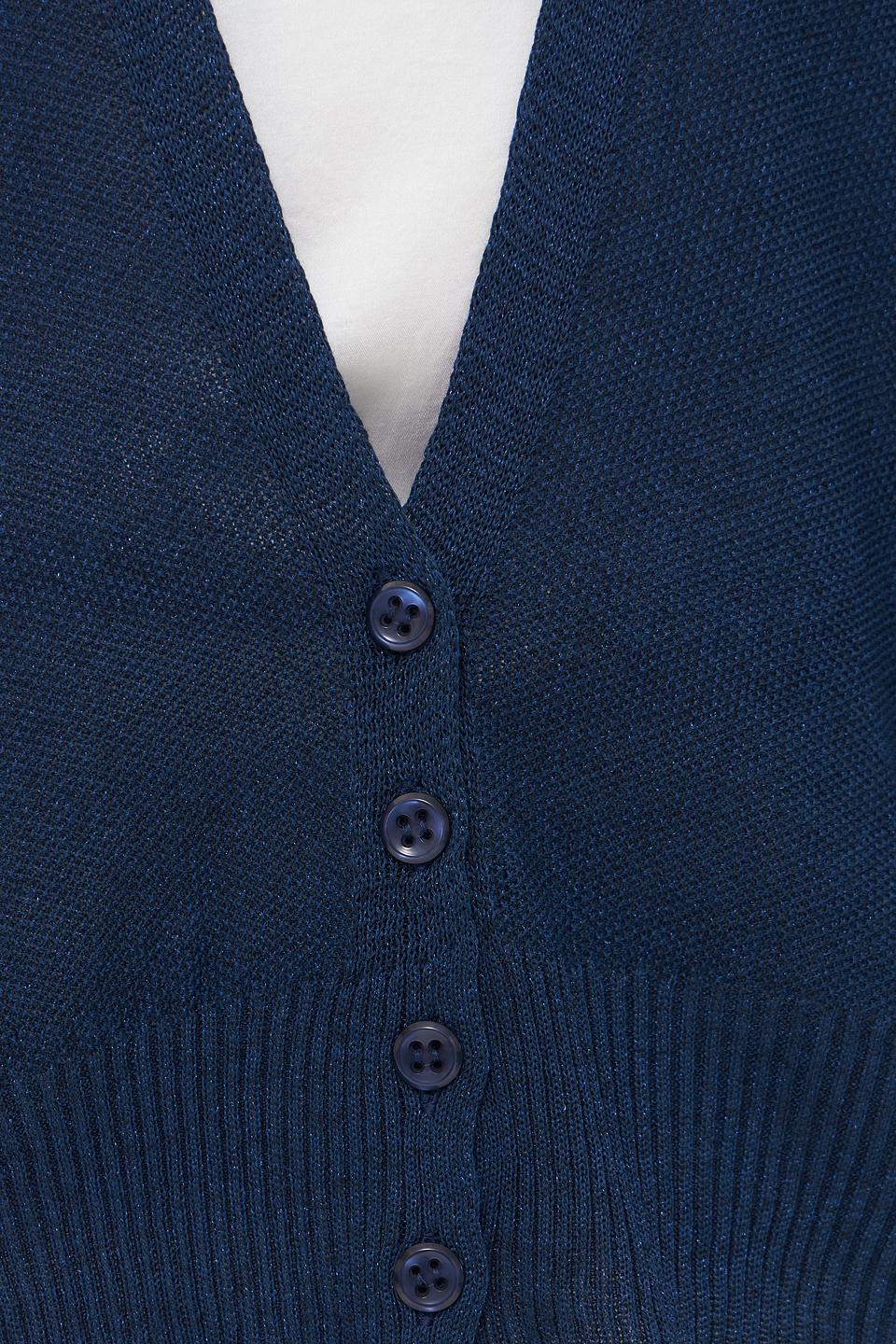 Жакет Croche вязаный синий