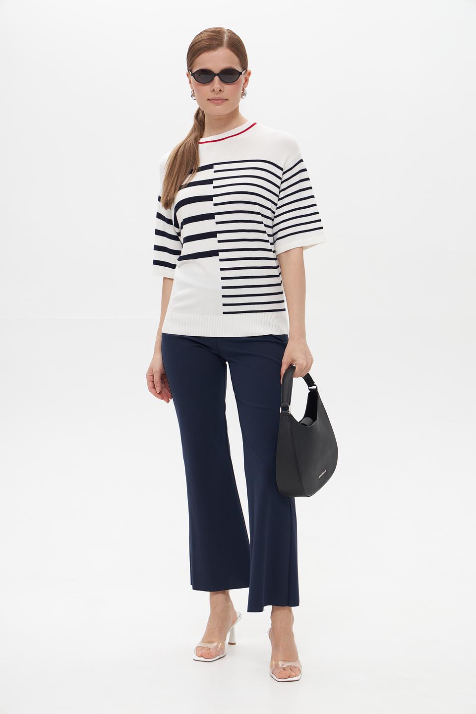 Брюки Croche клёш тёмно-синие