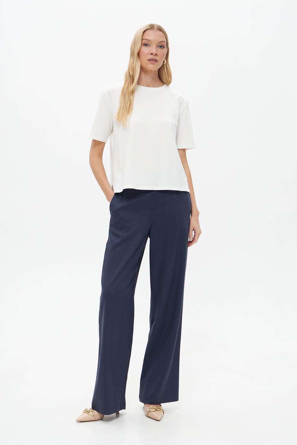 Брюки клеш Croche темно-синие