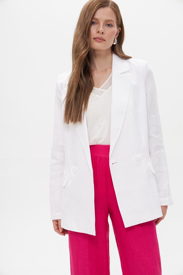 Жакет Electra style белый льняной