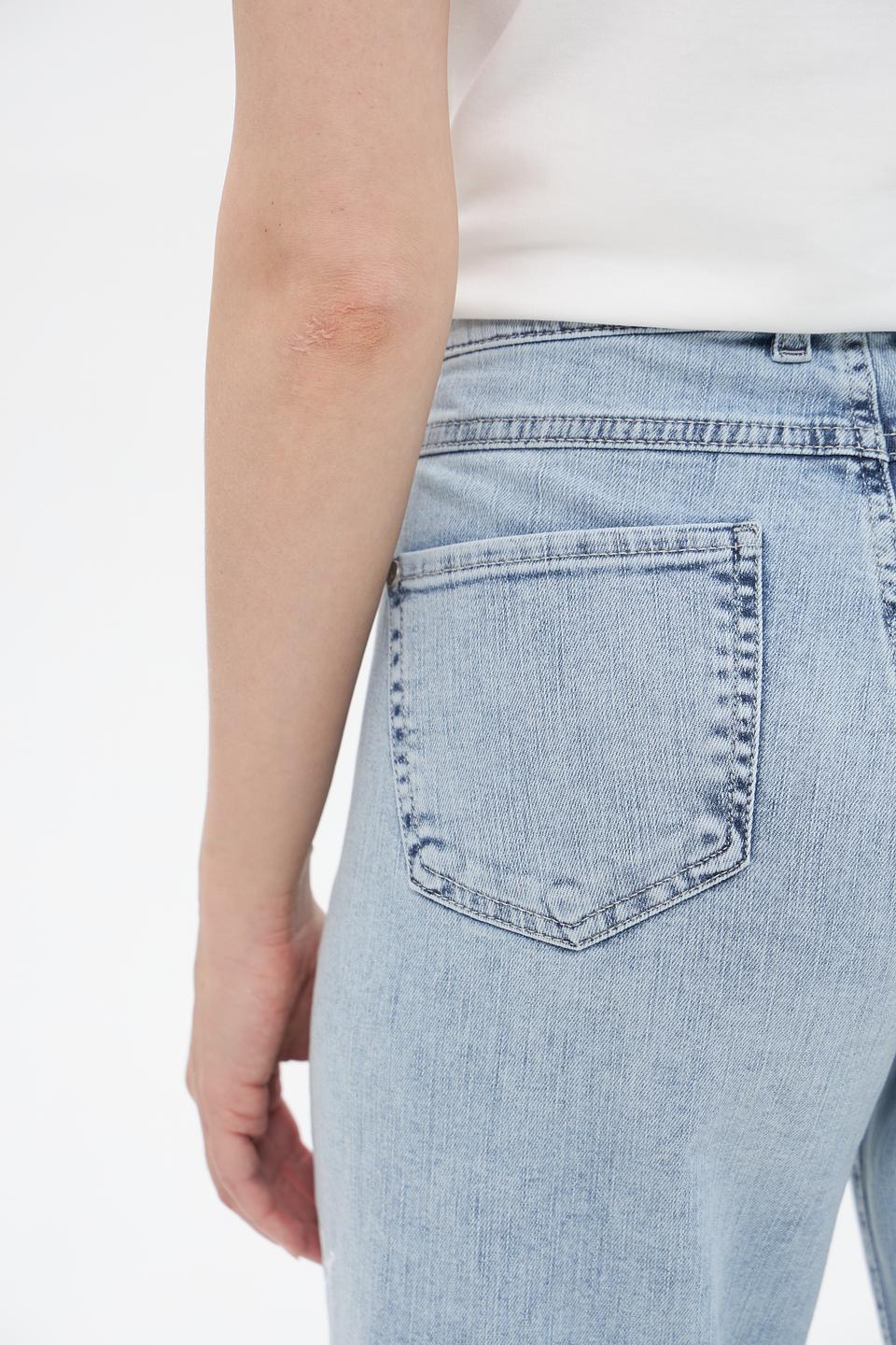 Джинсы Angels с вышивкой голубые