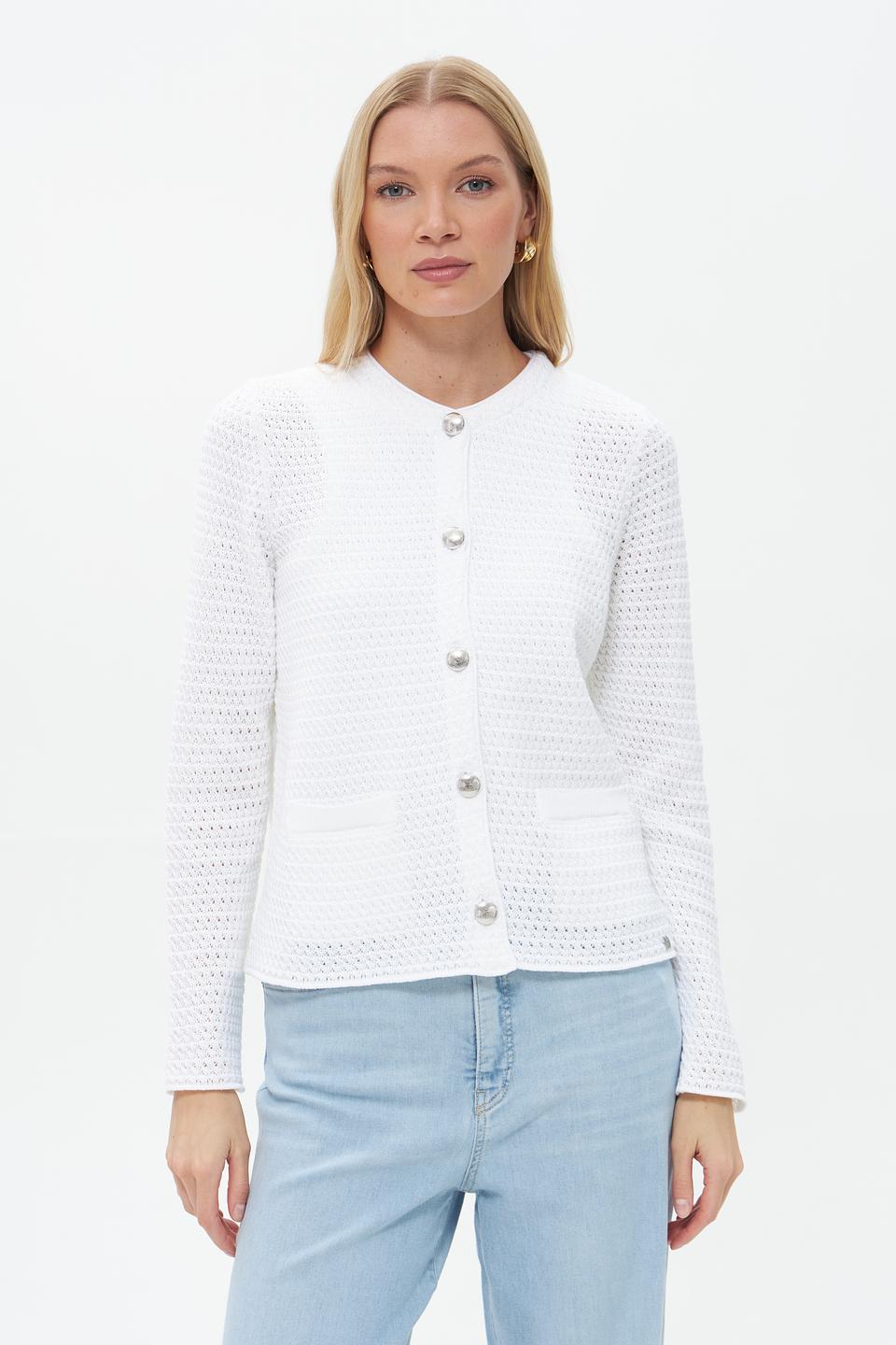 Жакет Gollehaug ажурный белый
