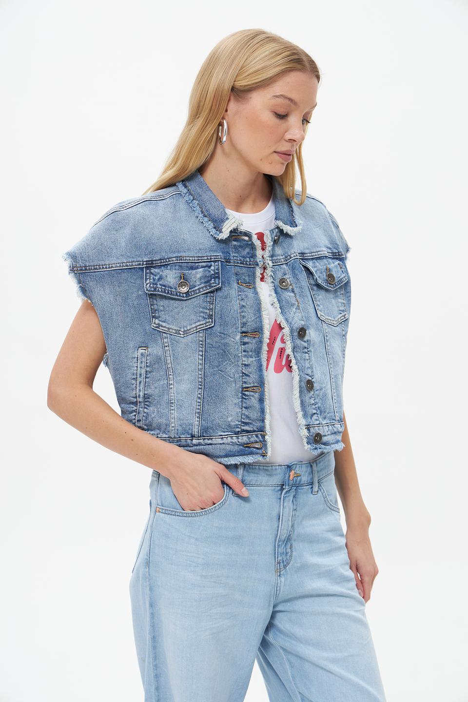 Жилет Frieda and Freddies джинсовый с мехом