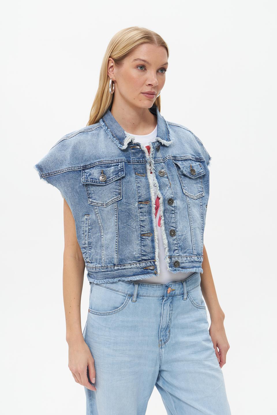 Жилет Frieda and Freddies джинсовый с мехом