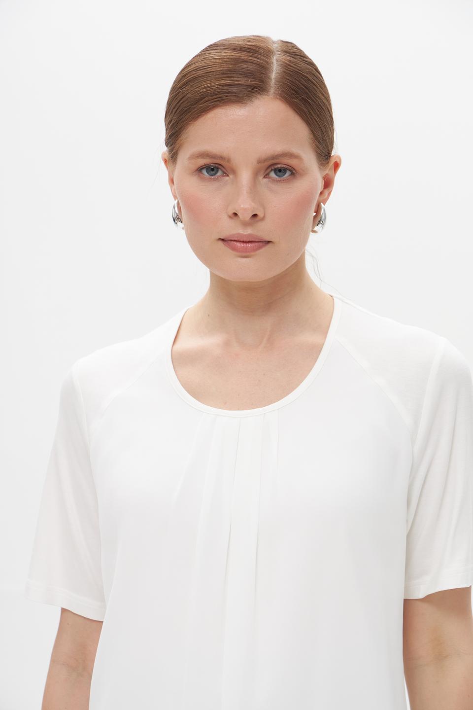 Блузка Frank Walder белая с драпировкой