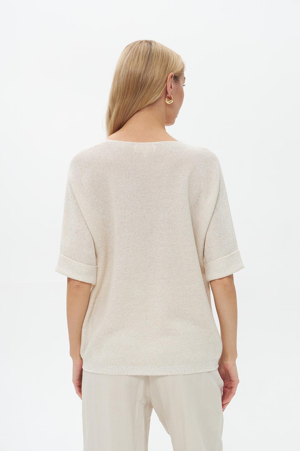 Пуловер Catnoir с V-образным вырезом бежевый