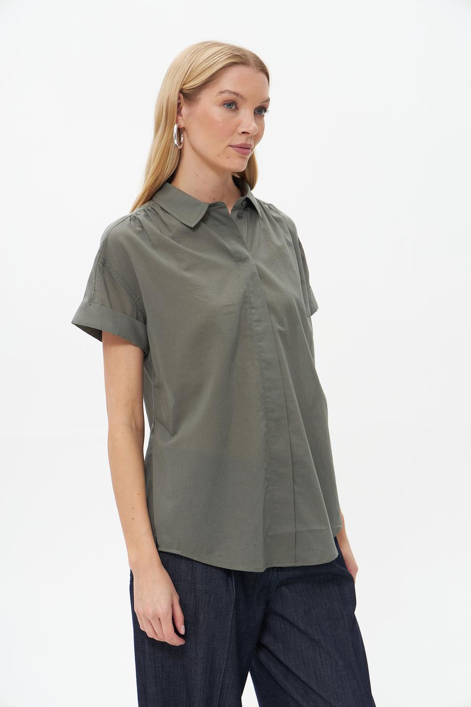 Блуза Catnoir хаки с рукавами 3/4