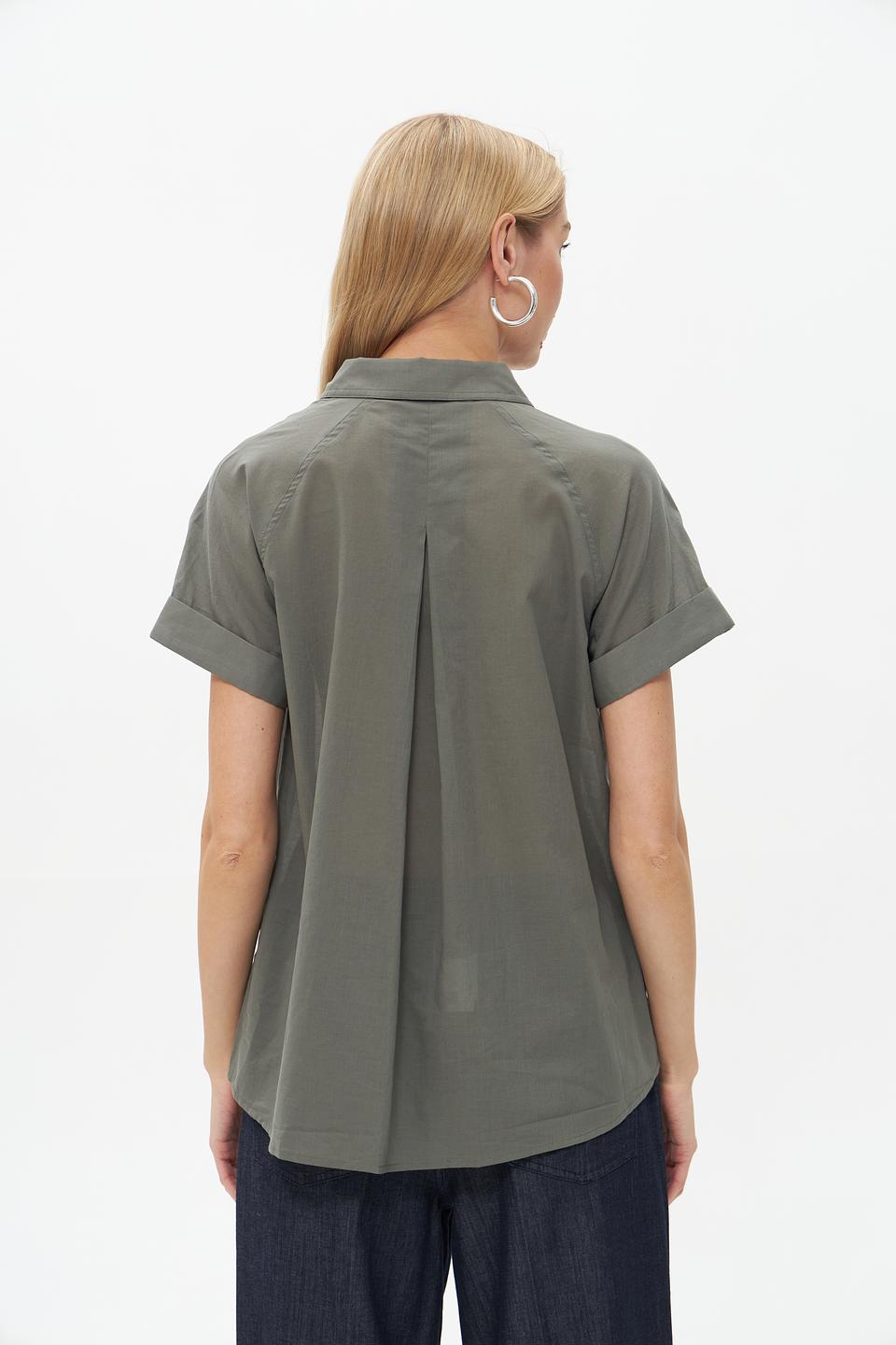 Блуза Catnoir хаки с рукавами 3/4