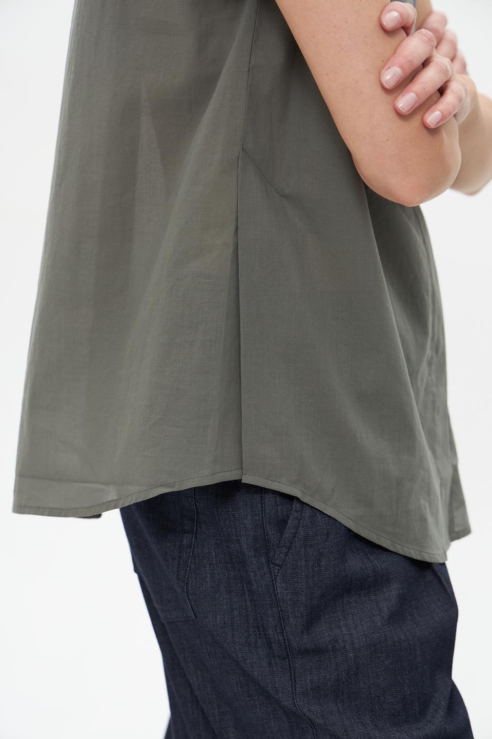 Блуза Catnoir хаки с рукавами 3/4