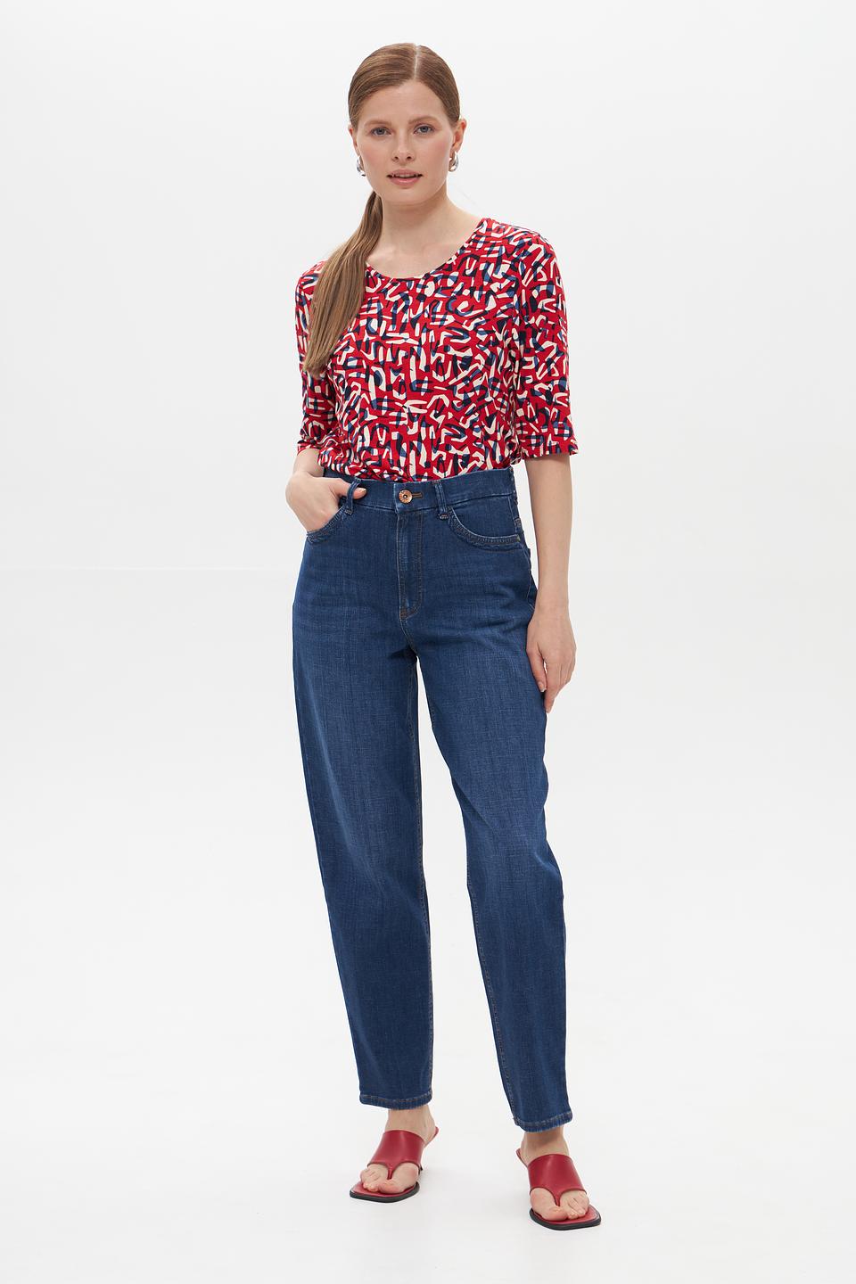 Футболка Lebek с принтом красный