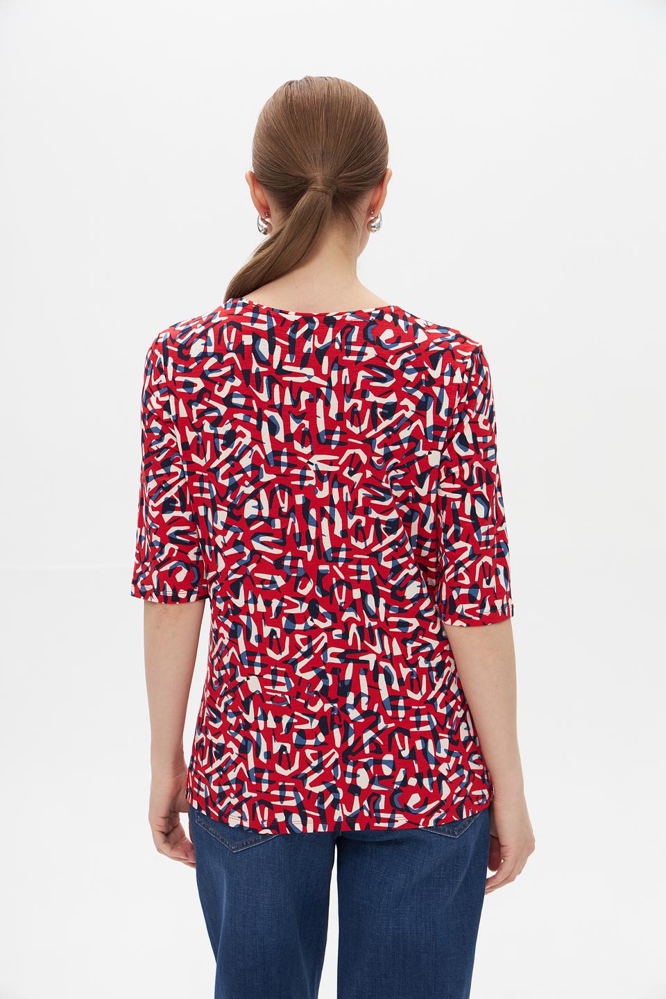 Футболка Lebek с принтом красный