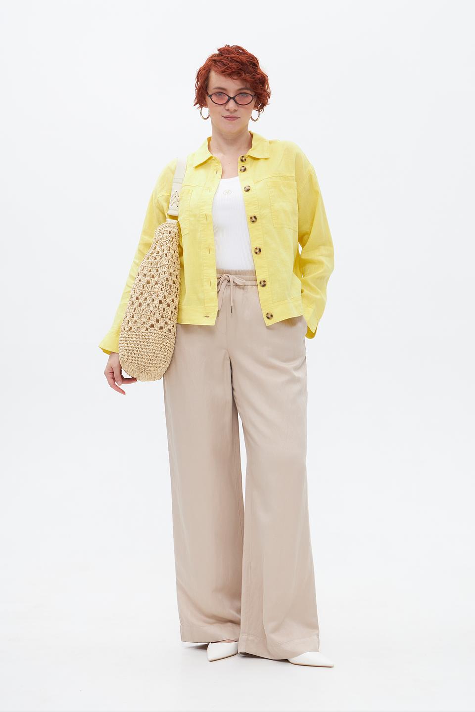 Жакет Lebek из льна жёлтый