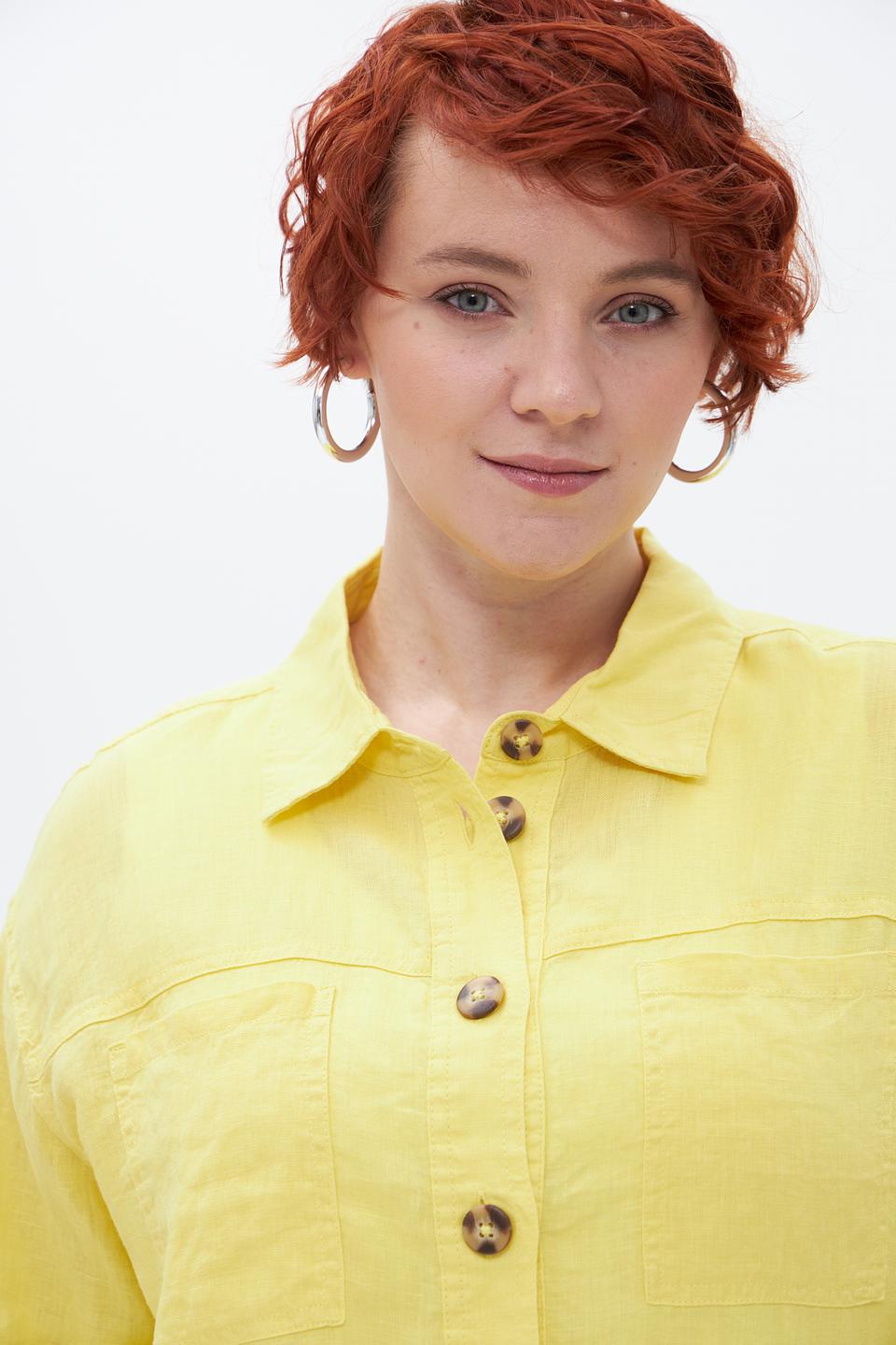 Жакет Lebek из льна жёлтый