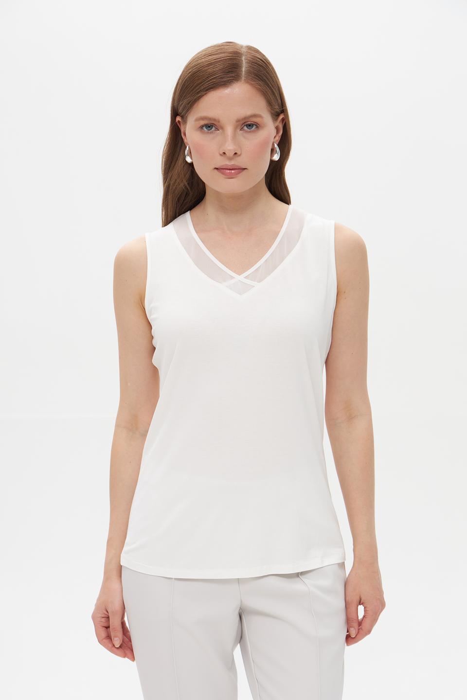 Топ Lebek с сетчатой вставкой