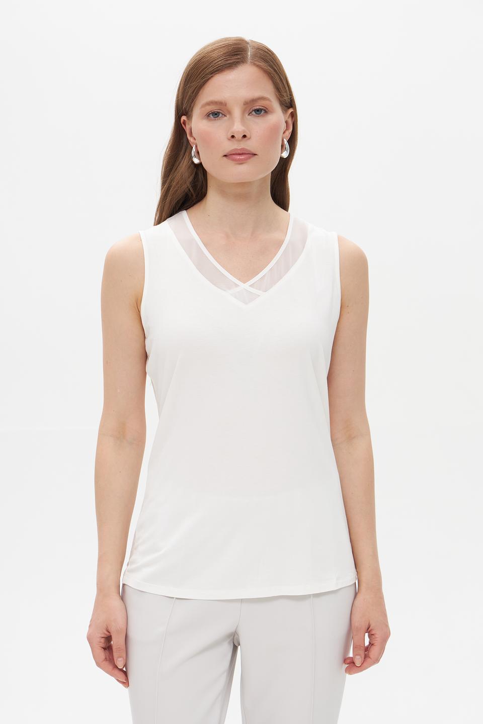 Топ Lebek с сетчатой вставкой