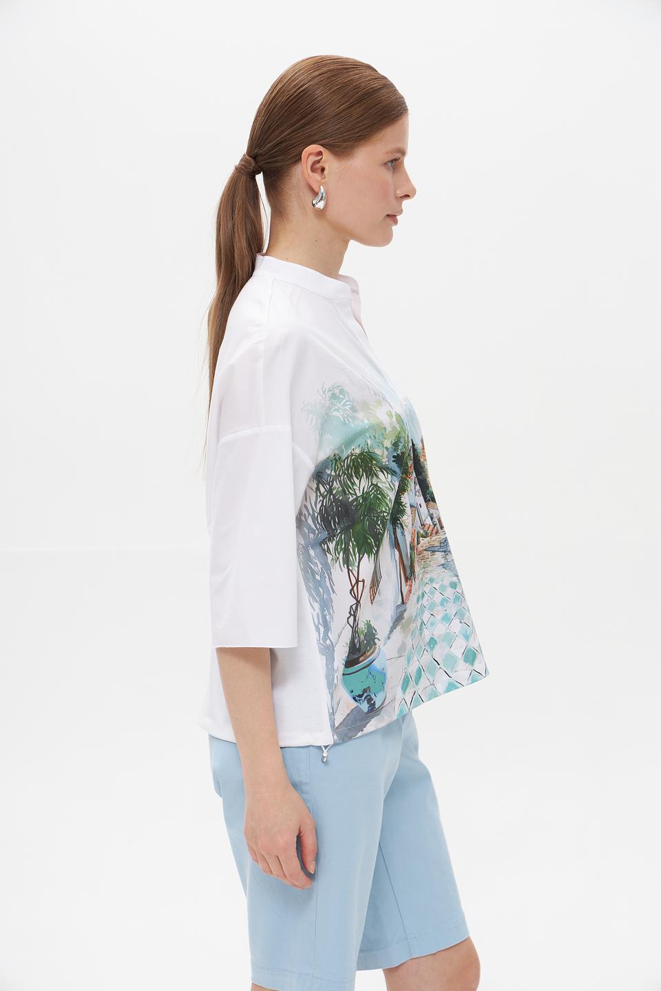 Блуза Marc Cain с принтом "Город"