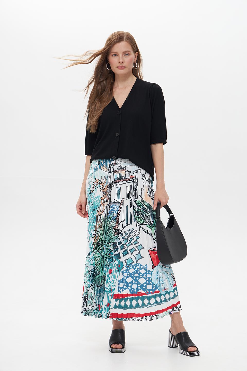 Юбка Marc Cain с принтом «Городской пейзаж»