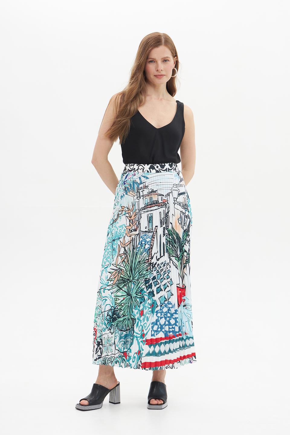 Юбка Marc Cain с принтом «Городской пейзаж»
