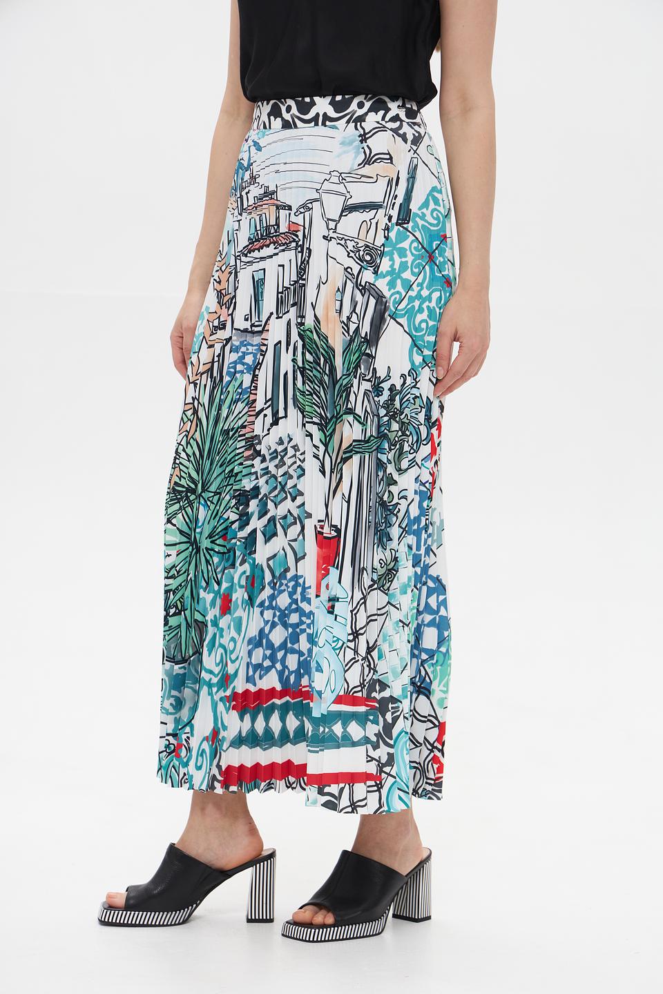Юбка Marc Cain с принтом «Городской пейзаж»